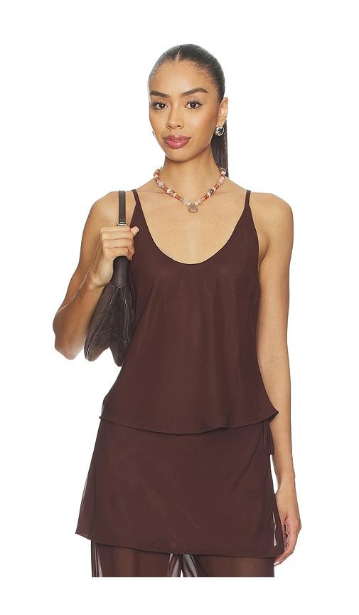 madison the label anastasia tank in chocolate.