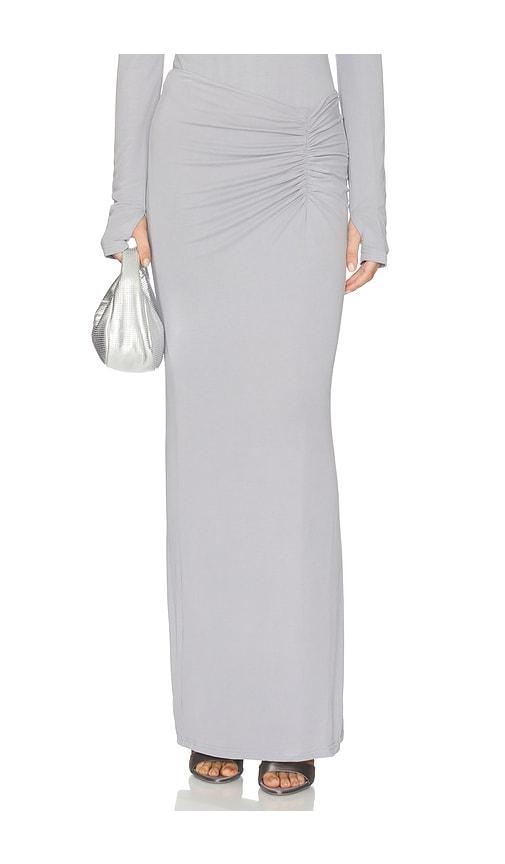 madison the label anella maxi skirt in grey.
