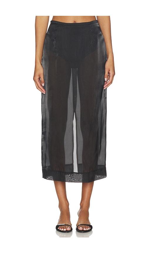 madison the label knox midi skirt in black.