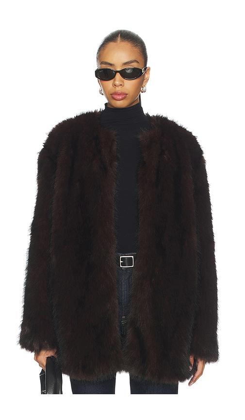 madison the label marlowe jacket in chocolate.