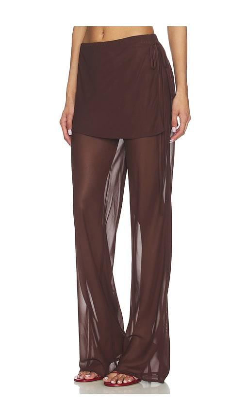 madison the label sara pant in chocolate.
