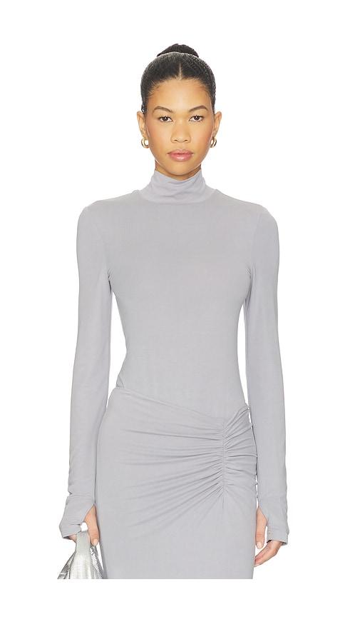 madison the label tavi bodysuit in grey.