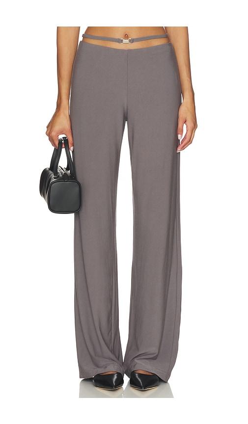 madison the label windsor straight leg pant in grey.