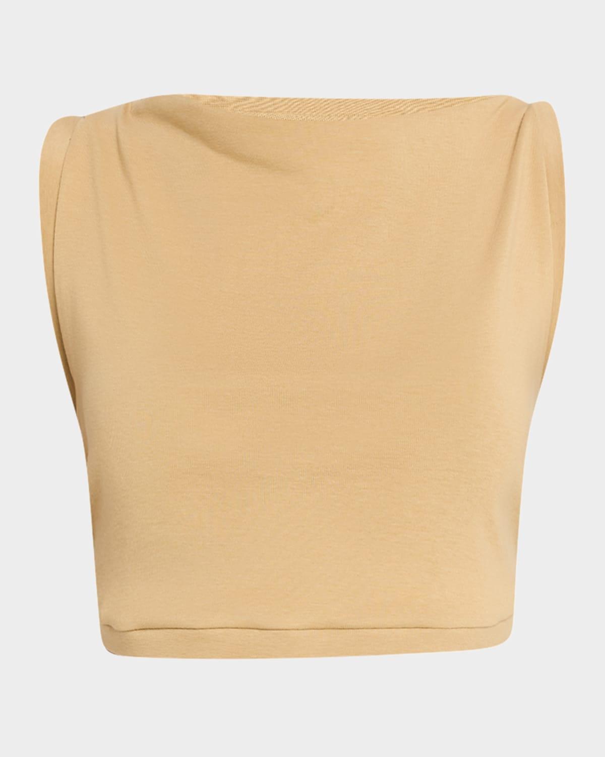 mae cropped high-neck top