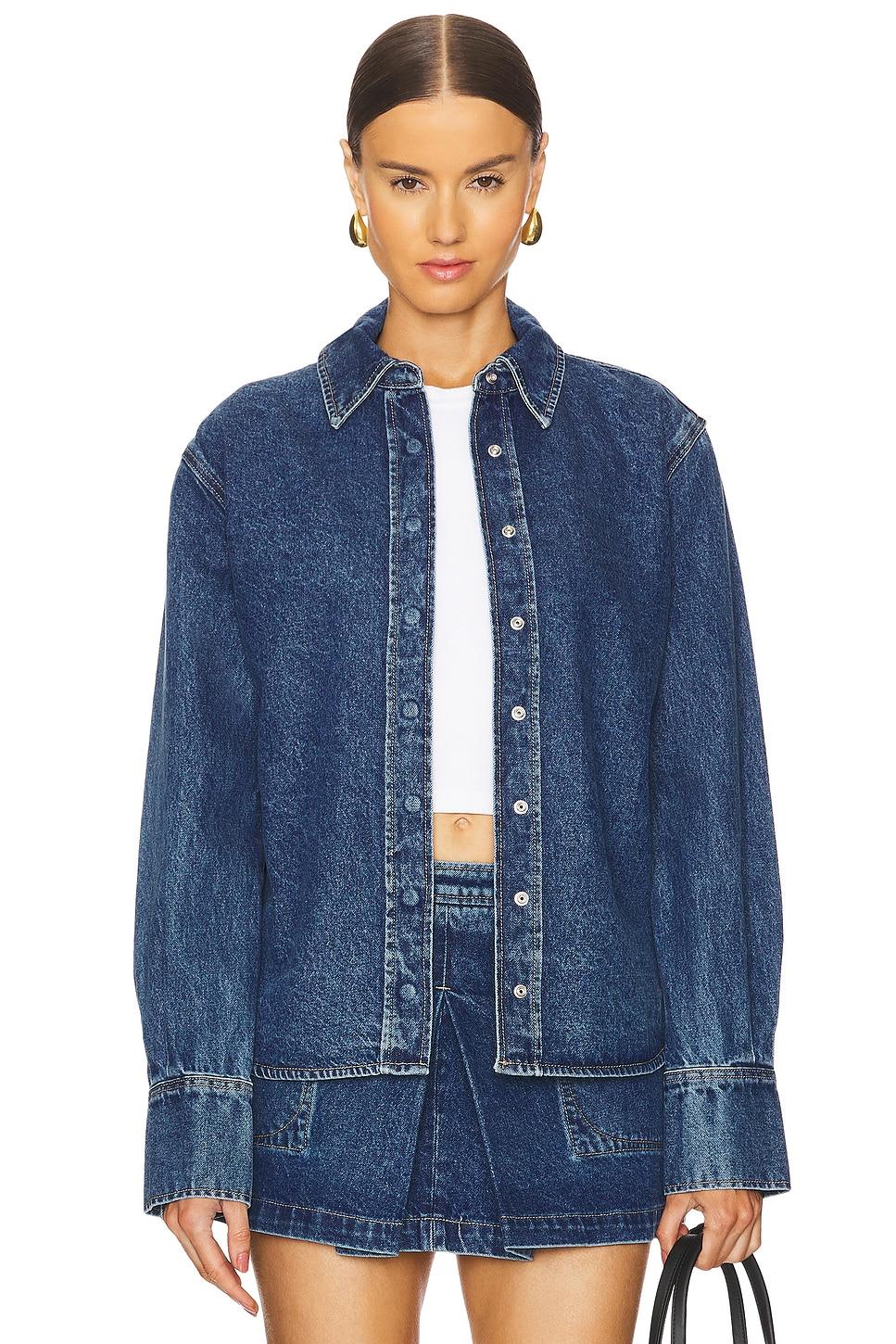 mae oversized button down