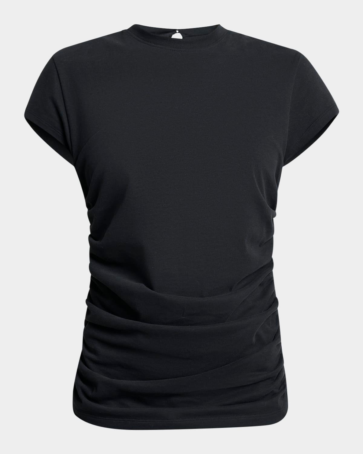 maelie ruched short-sleeve shirt