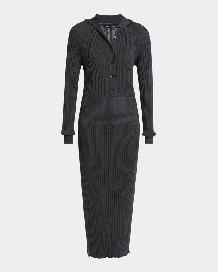 maeve body-con superfine merino silk maxi dress