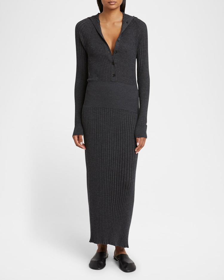 maeve body-con superfine merino silk maxi dress
