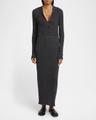 maeve body-con superfine merino silk maxi dress