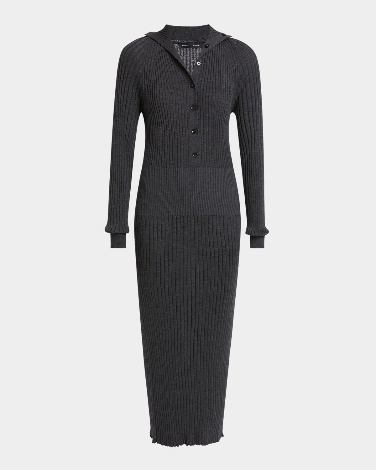 maeve body-con superfine merino silk maxi dress