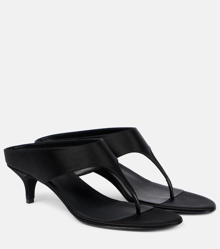 magda butrym 45 satin and leather thong sandals