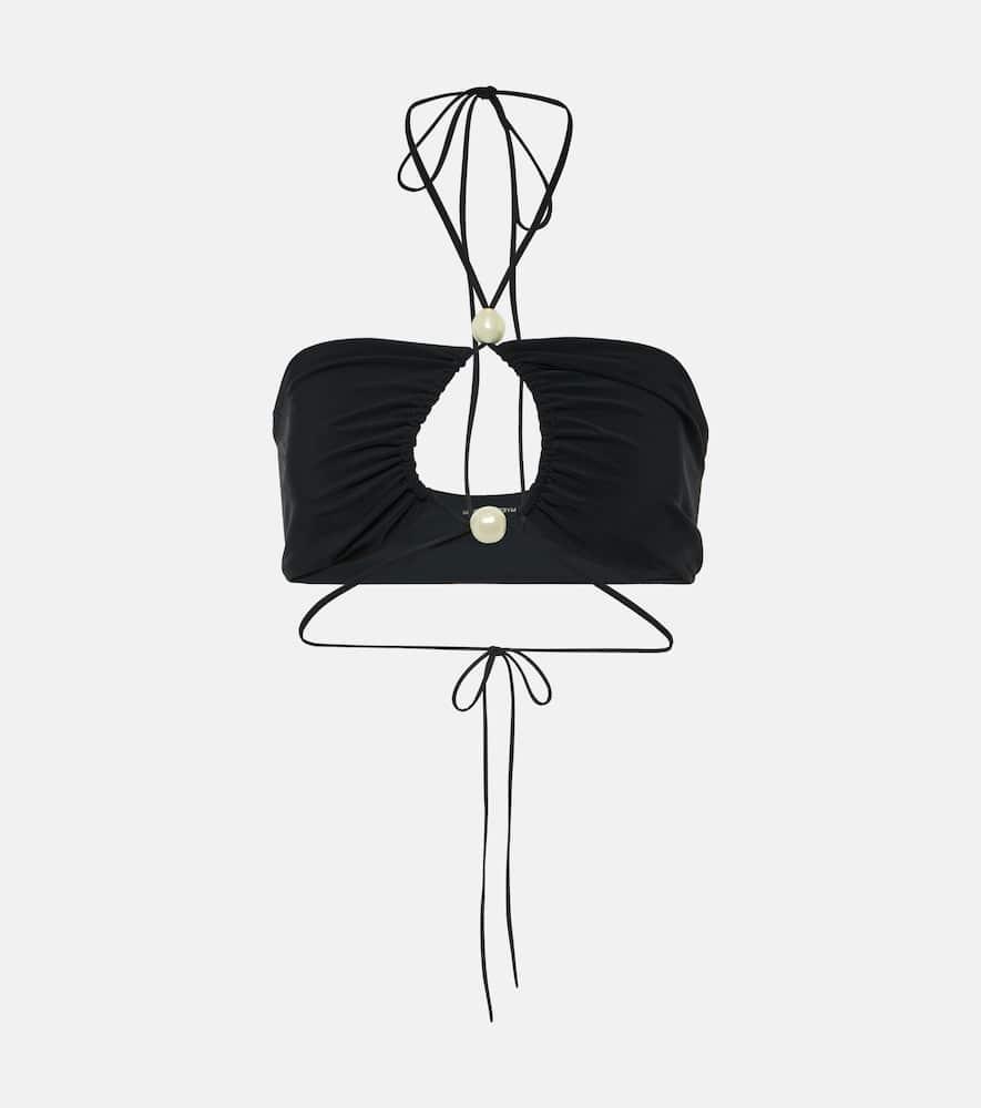 magda butrym beaded bandeau bikini top