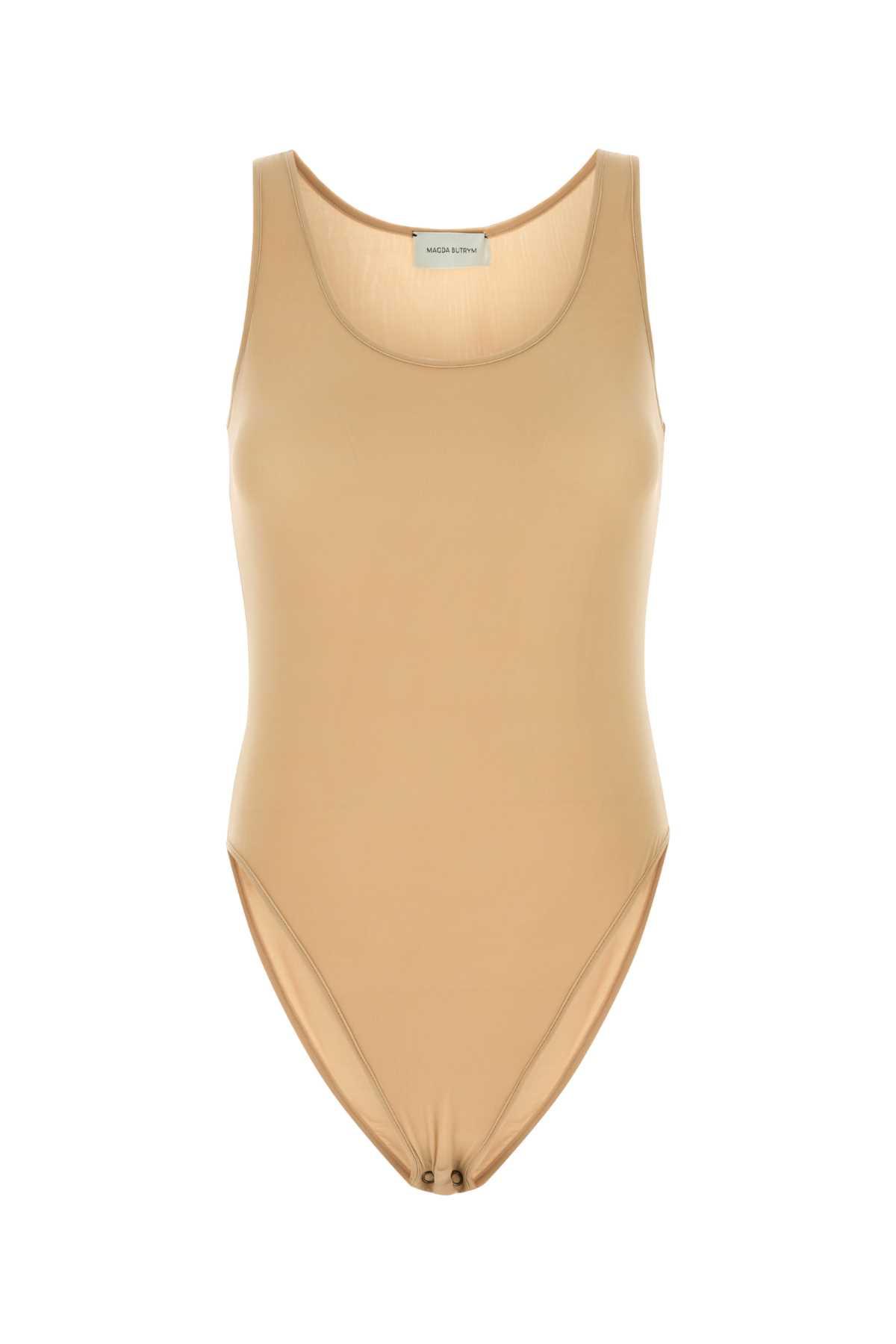 magda butrym beige stretch cupro bodysuit