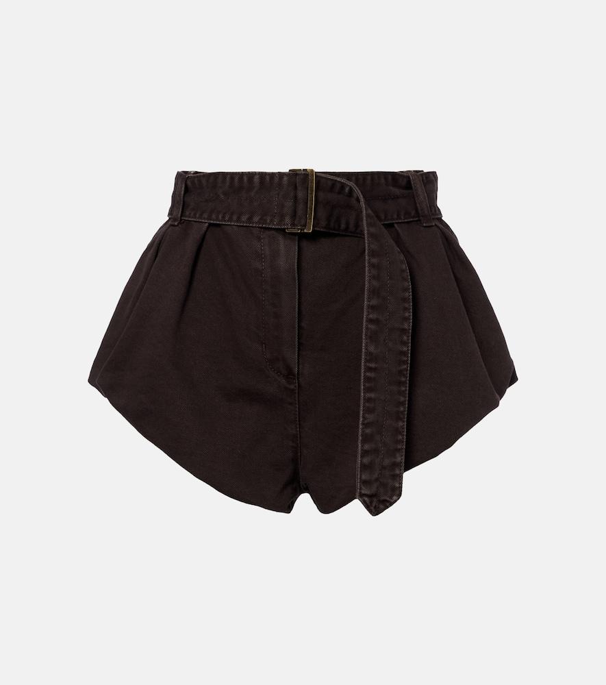 magda butrym belted cotton canvas shorts