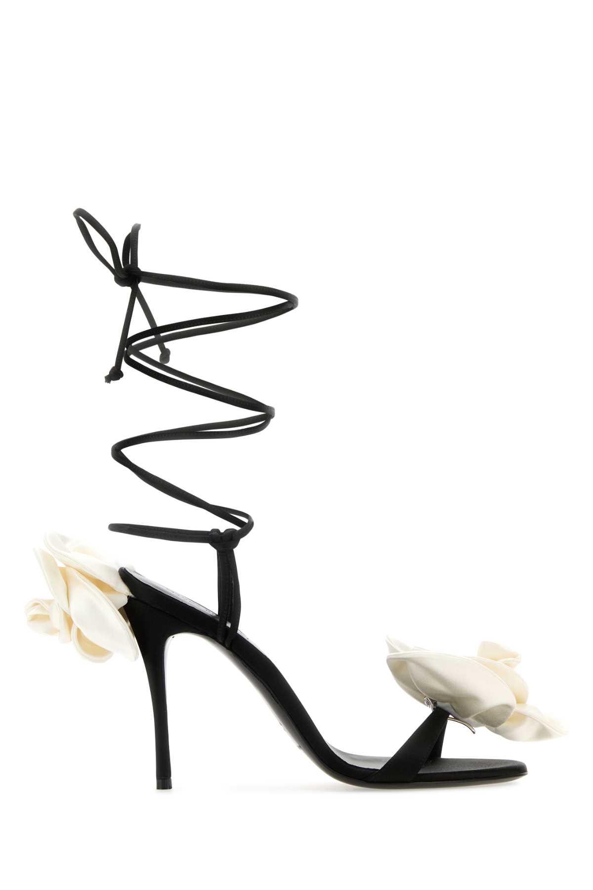 magda butrym black satin sandals