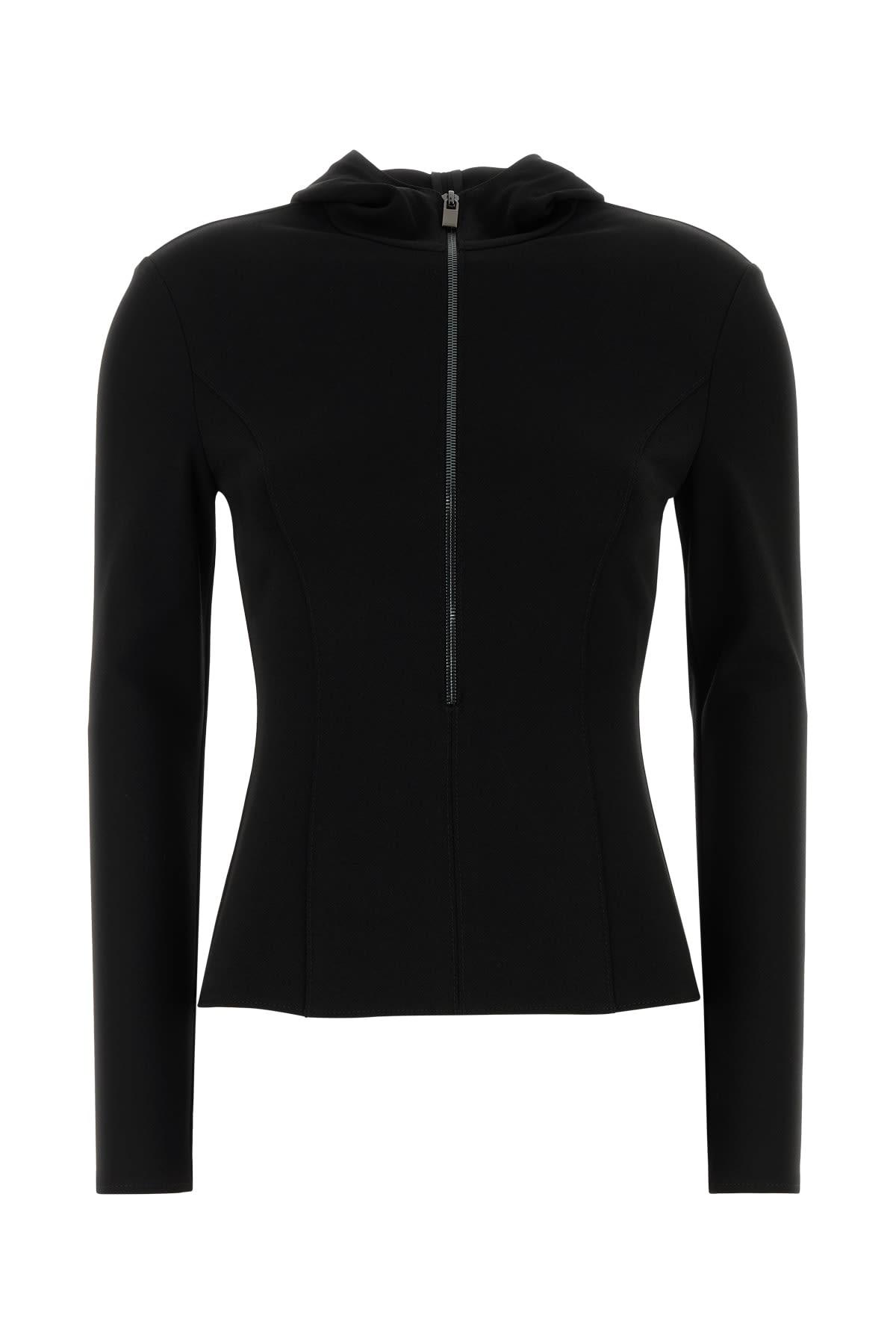 magda butrym black stretch viscose blend top