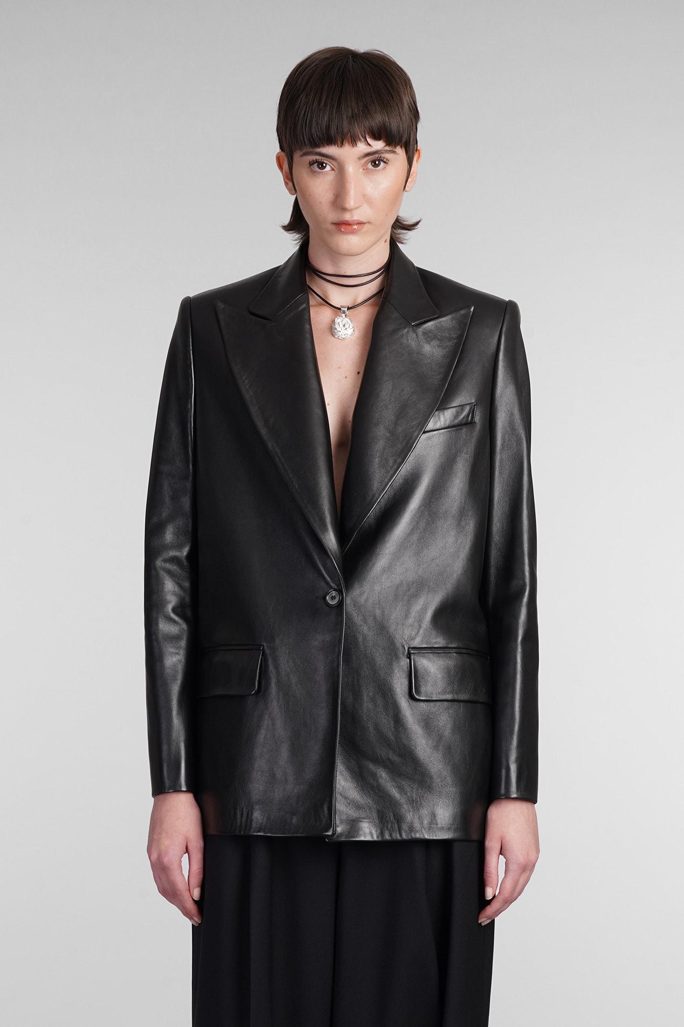 magda butrym blazer in black leather