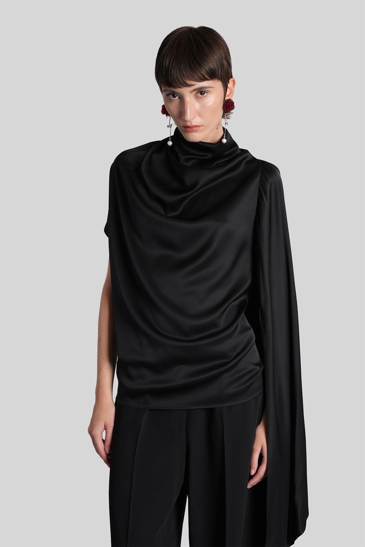 magda butrym blouse 04 blouse in black silk