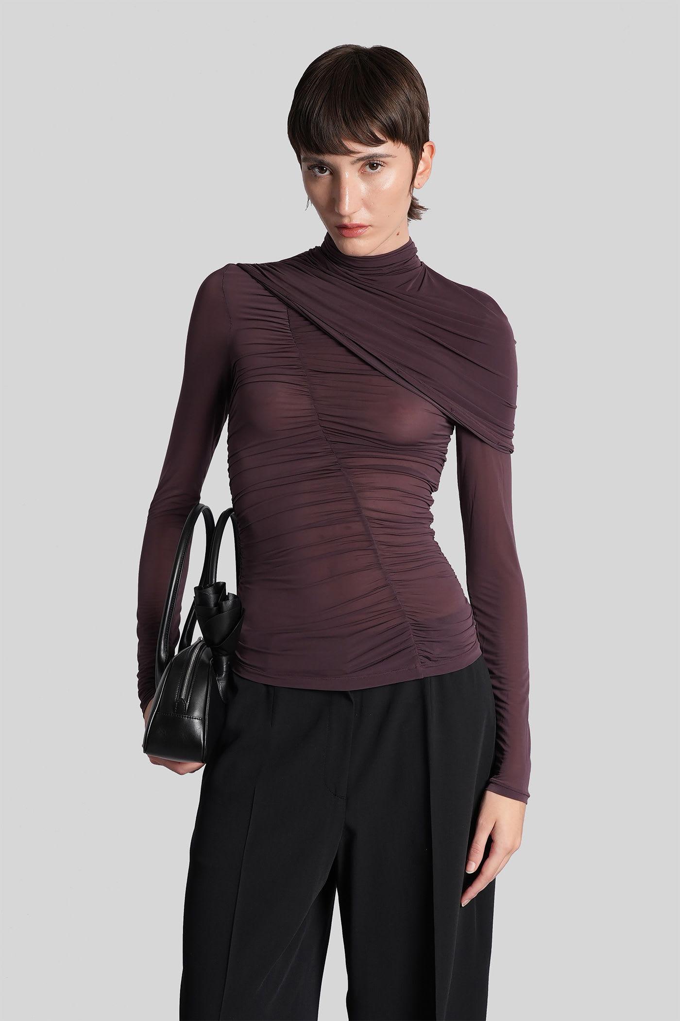 magda butrym blouse 06 topwear in bordeaux polyamide polyester