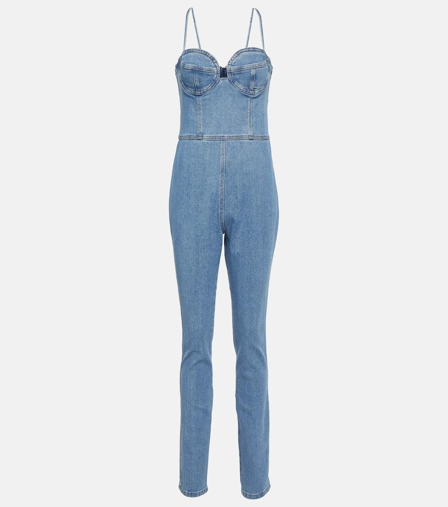 magda butrym bustier denim jumpsuit