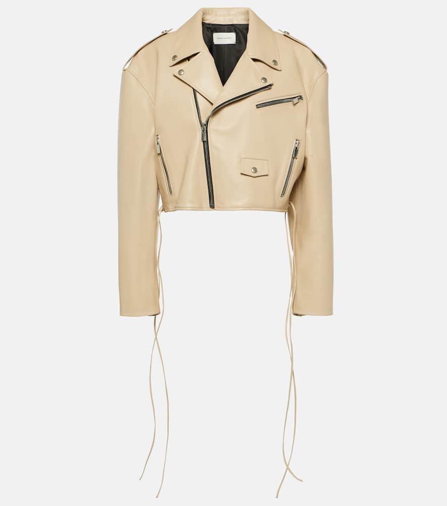 magda butrym cropped leather biker jacket