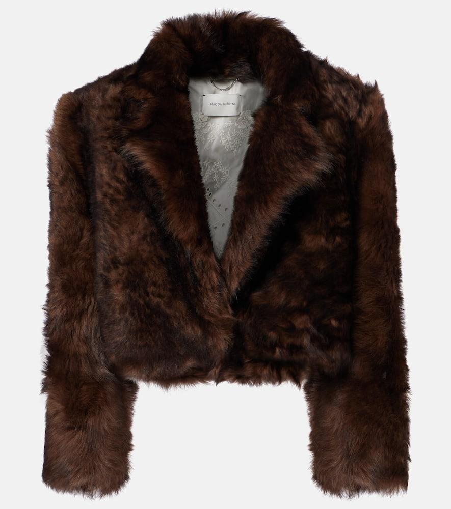 magda butrym cropped shearling jacket