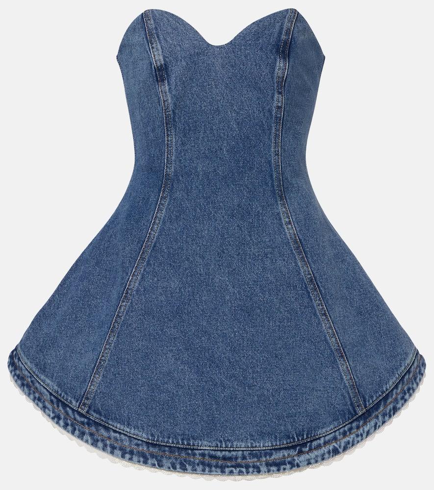 magda butrym denim bustier dress