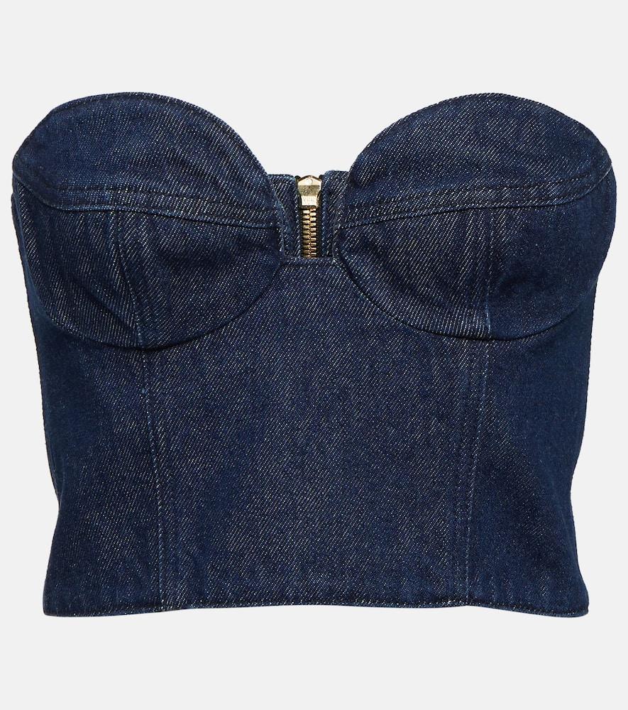 magda butrym denim bustier top