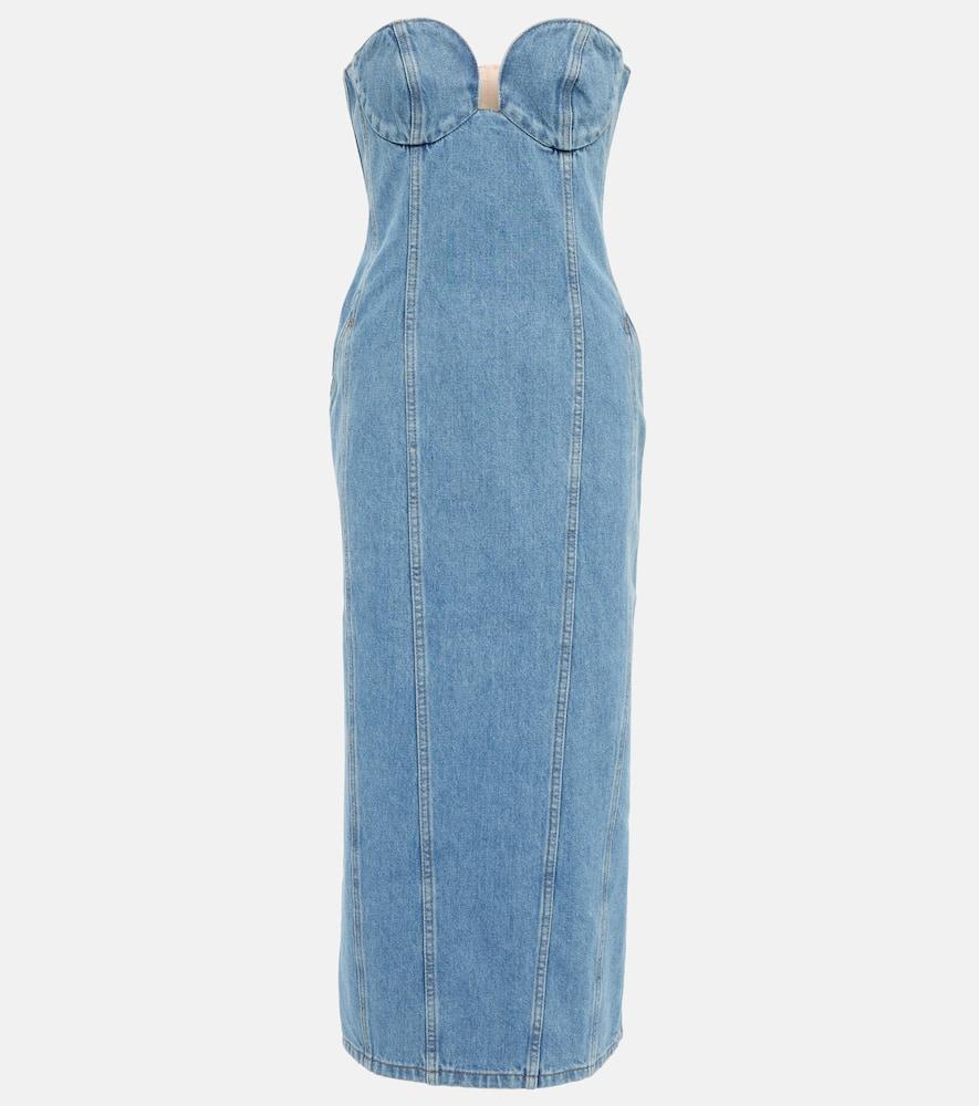 magda butrym denim midi dress