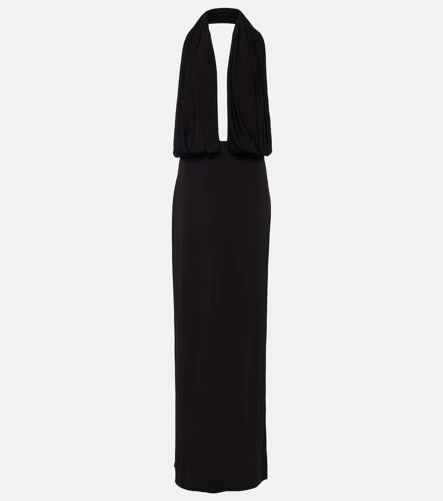magda butrym draped halterneck jersey gown