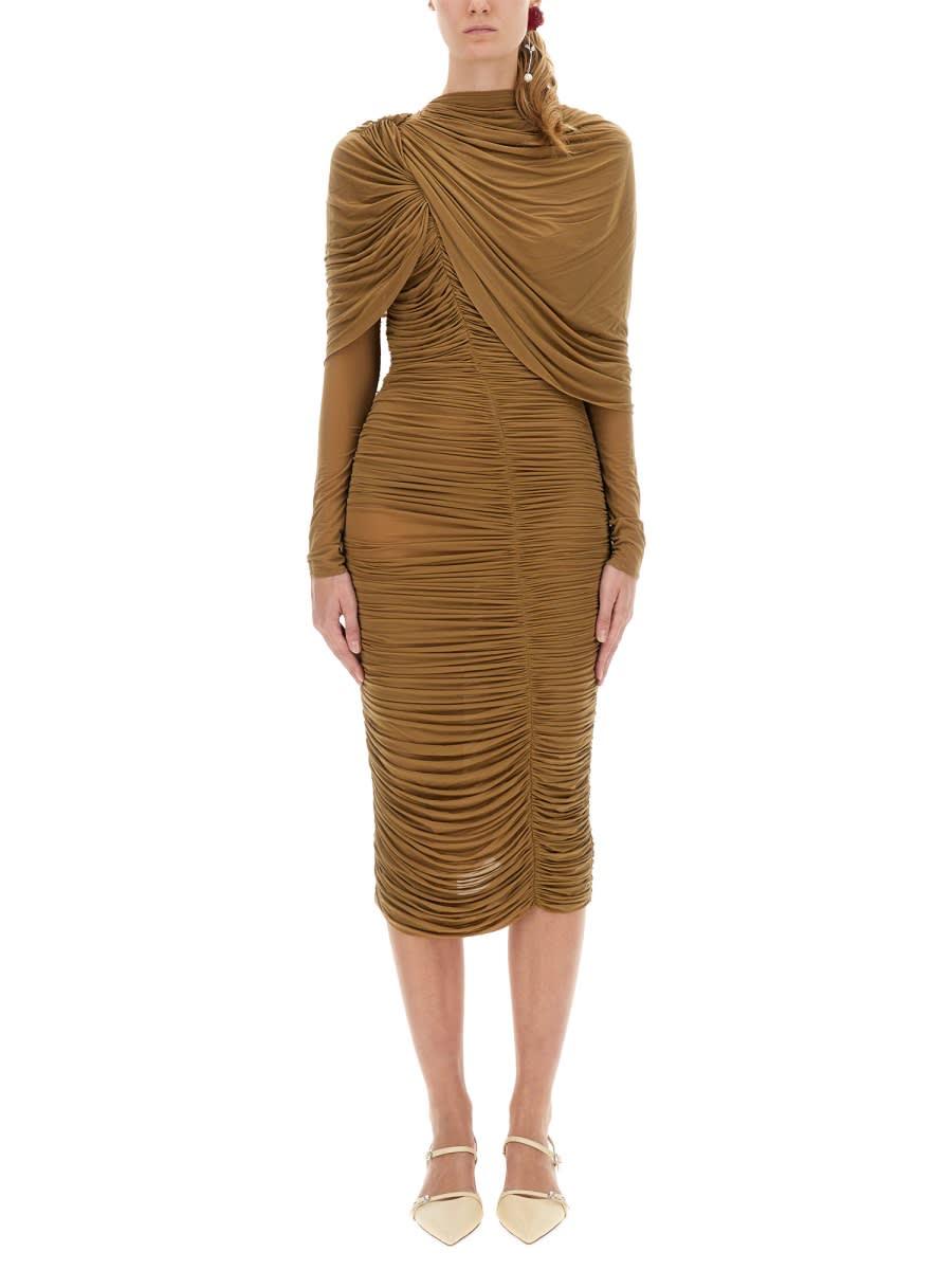 magda butrym draped midi dress