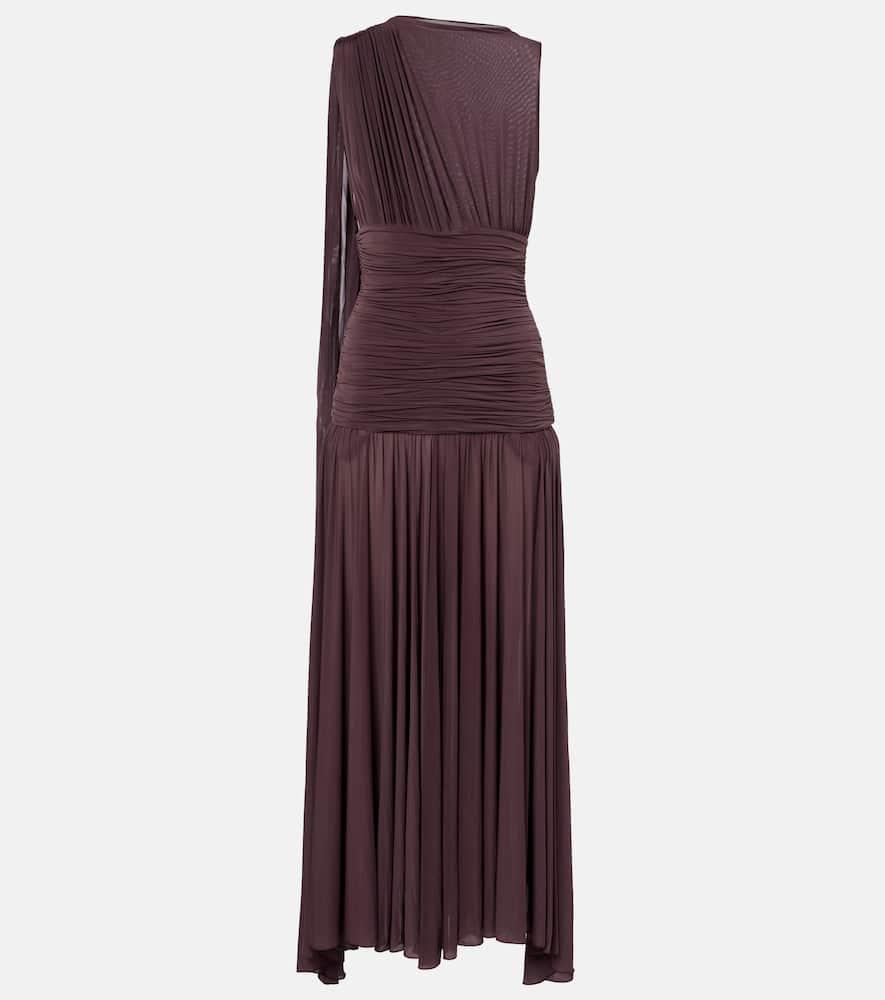 magda butrym draped sheer midi dress