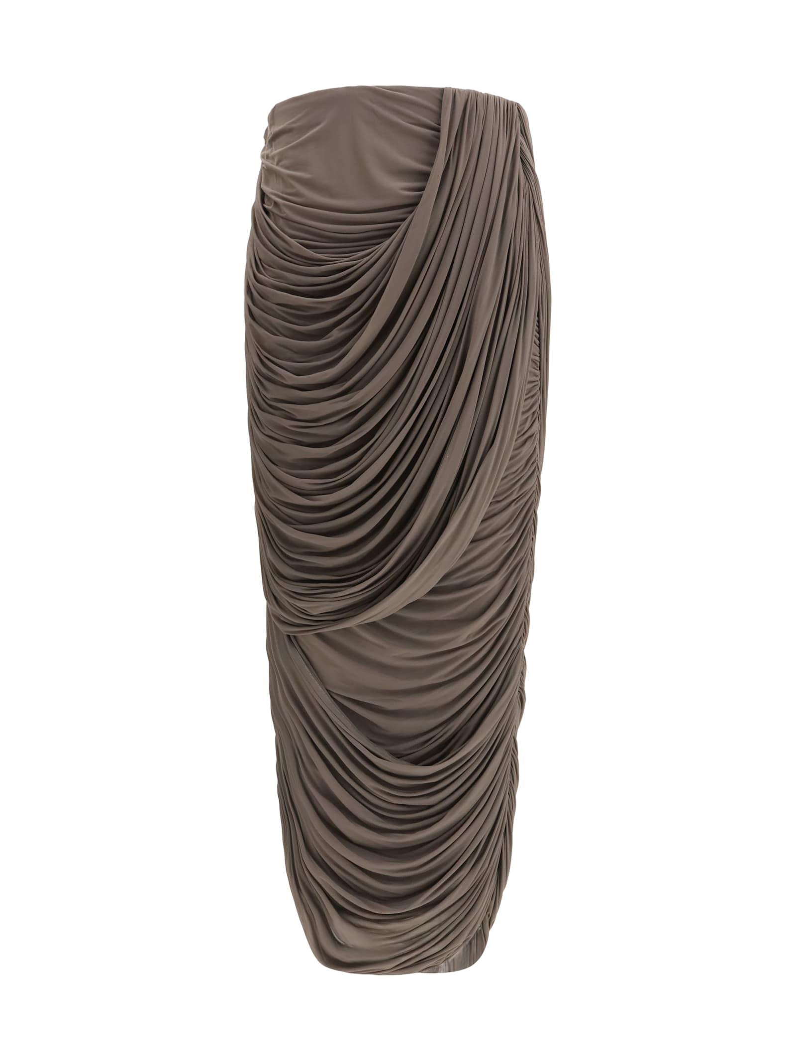 magda butrym draped silk midi skirt