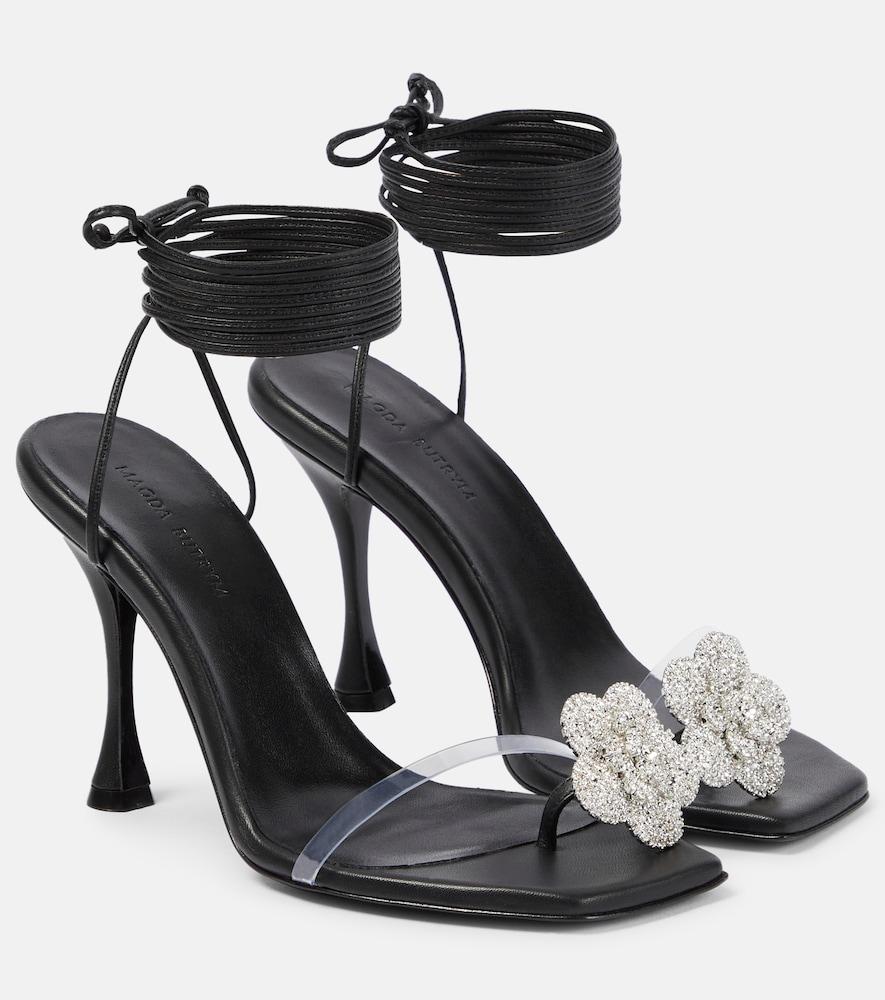 magda butrym embellished leather and pvc sandals
