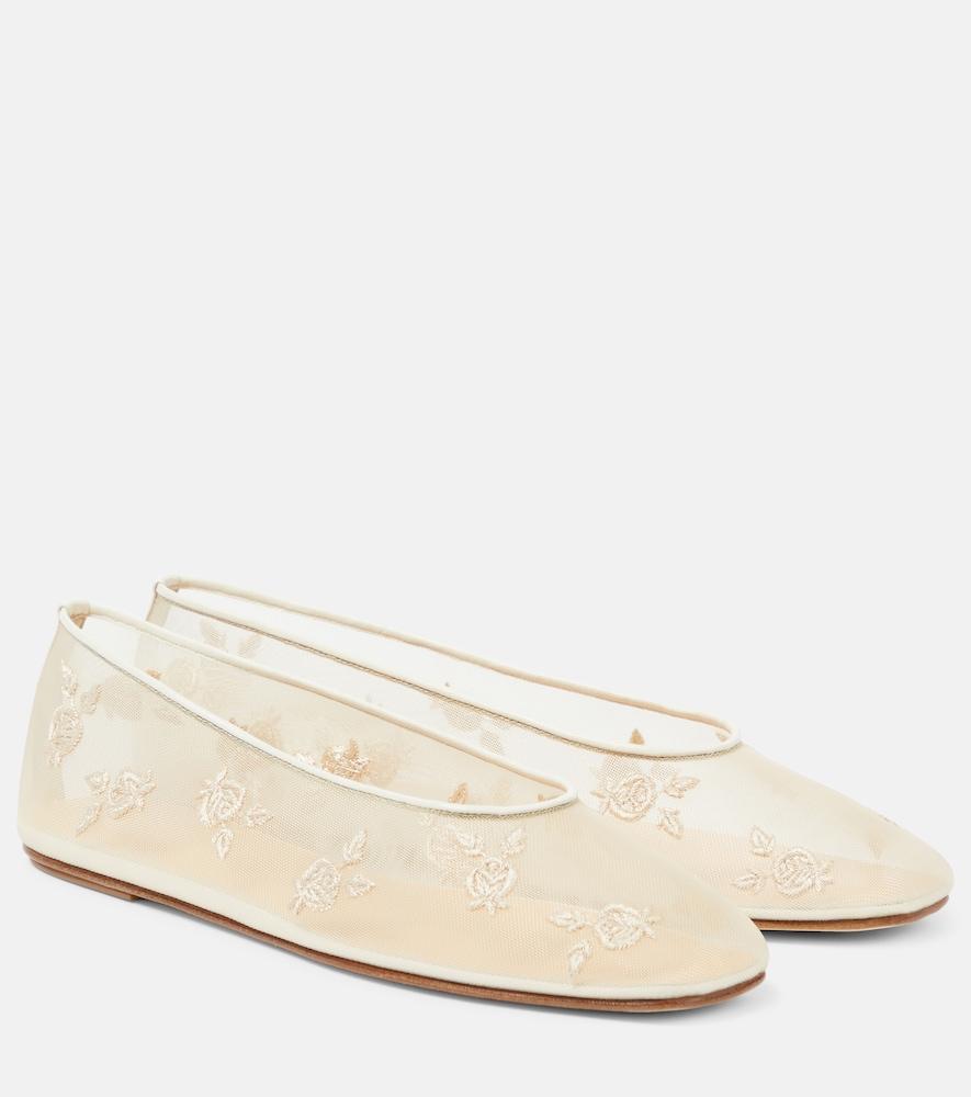 magda butrym embroidered mesh ballet flats