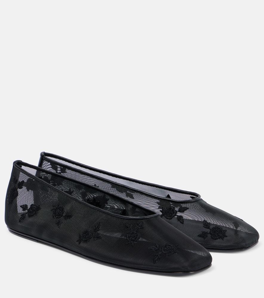 magda butrym embroidered mesh ballet flats