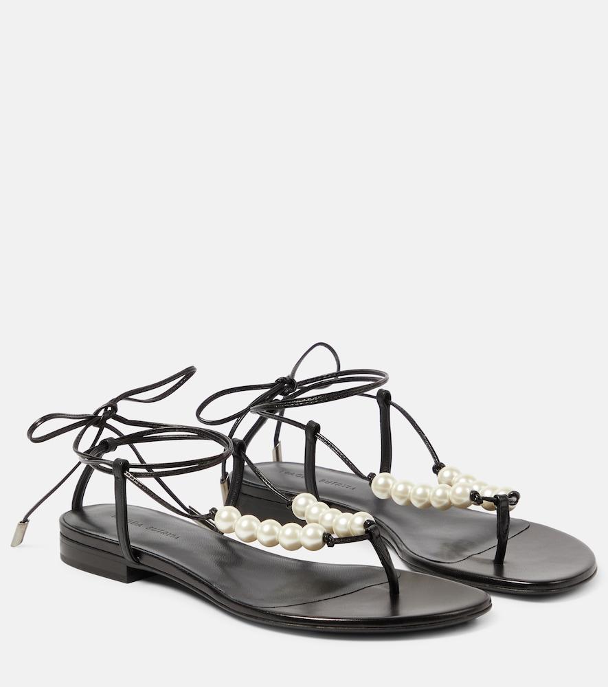 magda butrym faux pearl leather sandals