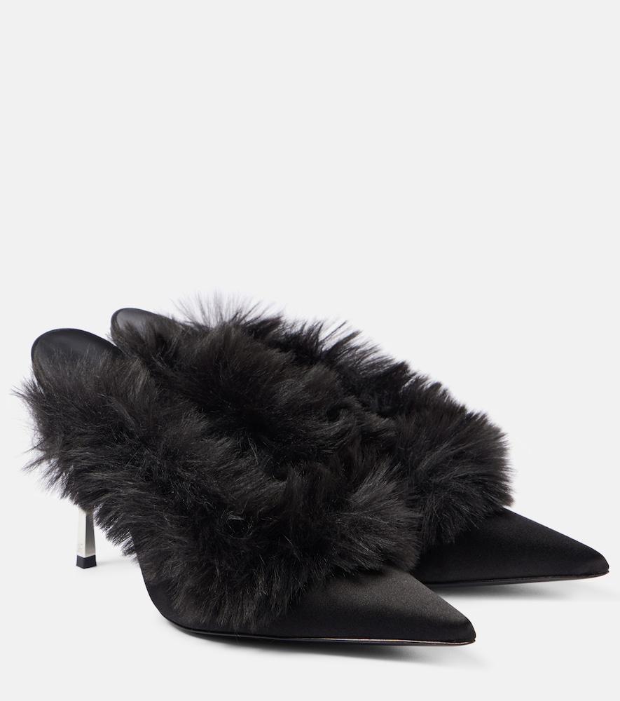 magda butrym faux shearling leather mules
