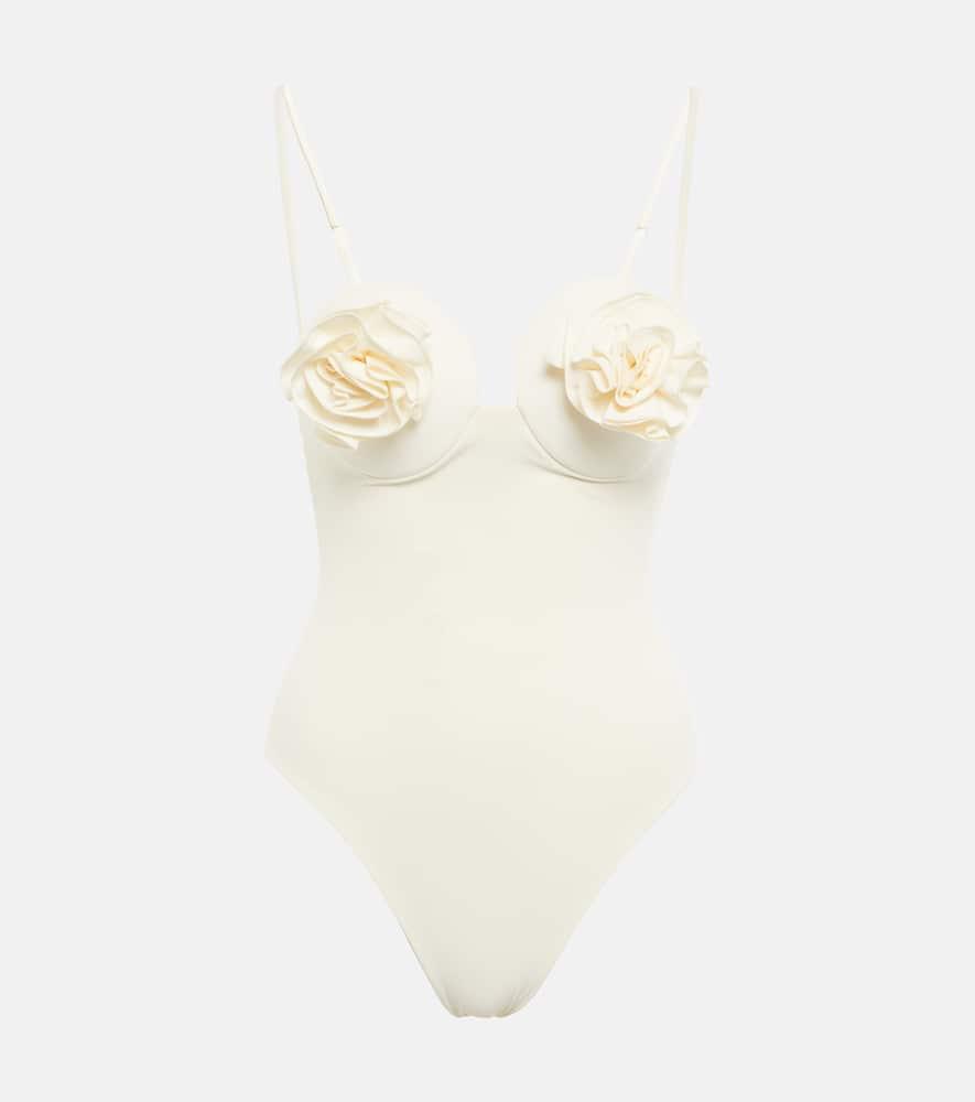 magda butrym floral appliqué swimsuit