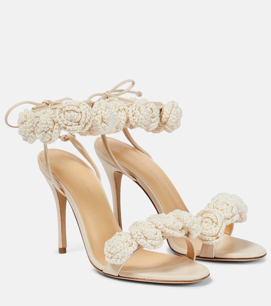 magda butrym floral crochet and leather sandals