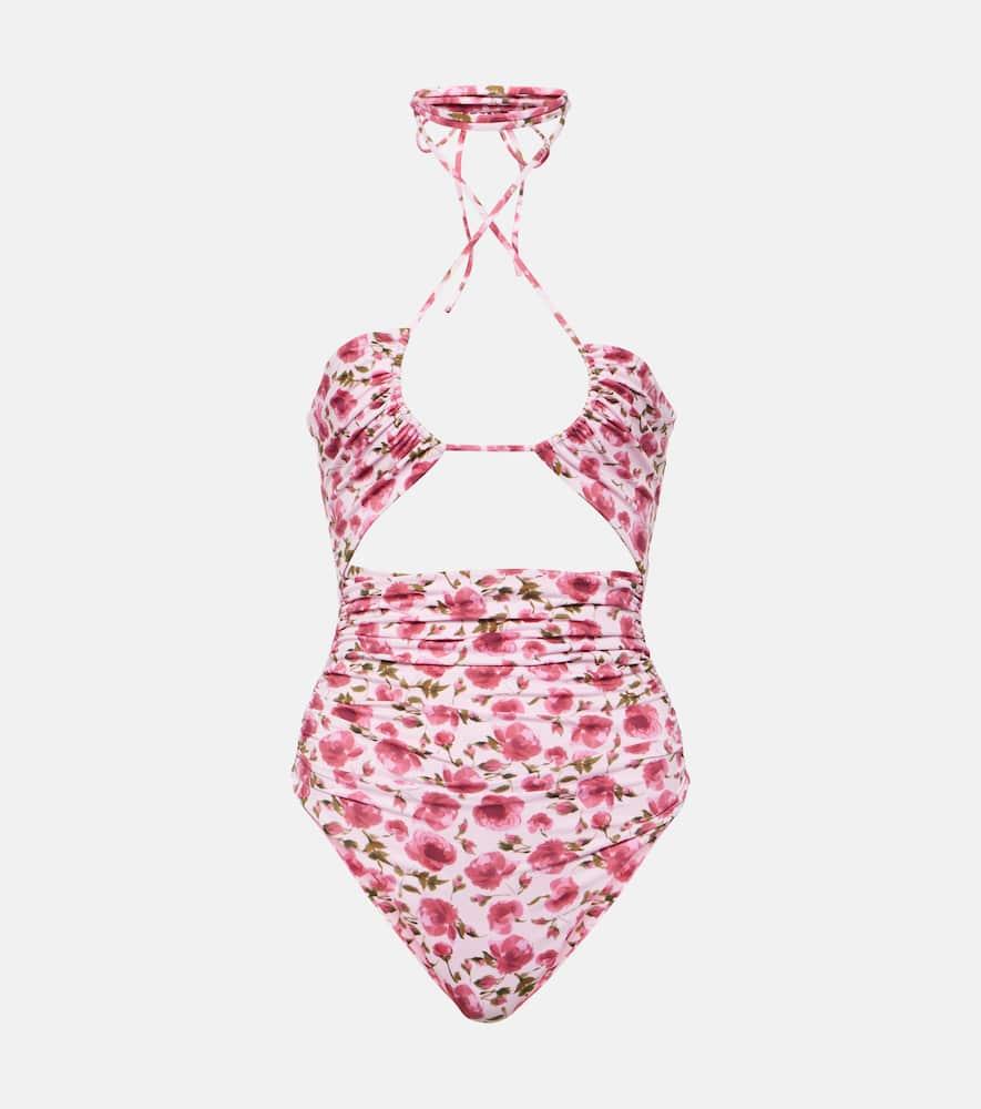 magda butrym floral halterneck swimsuit