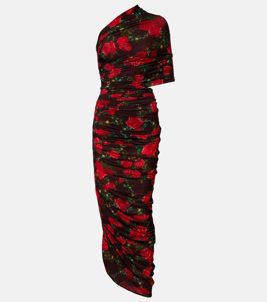 magda butrym floral ruched midi dress