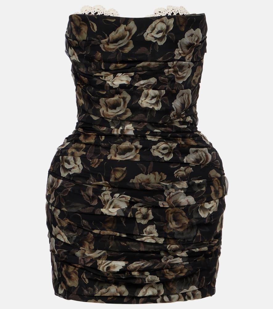 magda butrym floral ruched silk minidress
