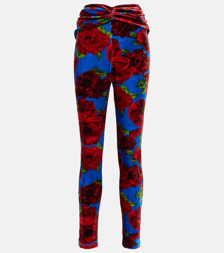 magda butrym floral velvet leggings