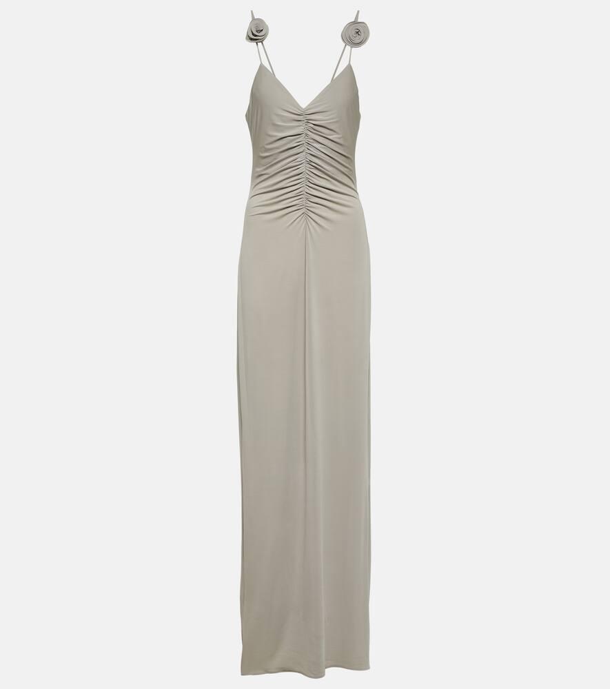 magda butrym gathered jersey maxi dress