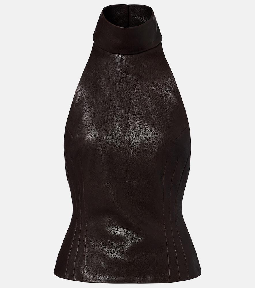 magda butrym halterneck leather top