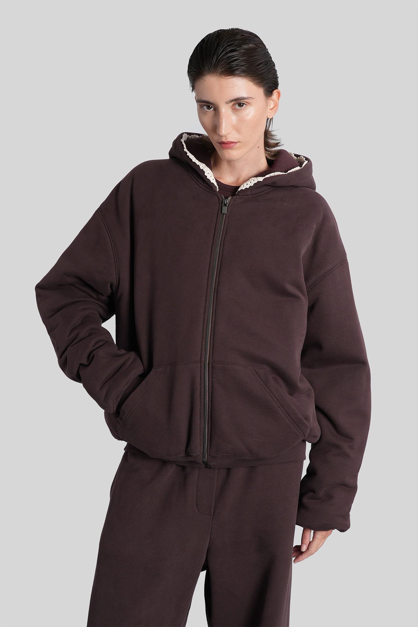 magda butrym hoodie 02 casual jacket in brown cotton