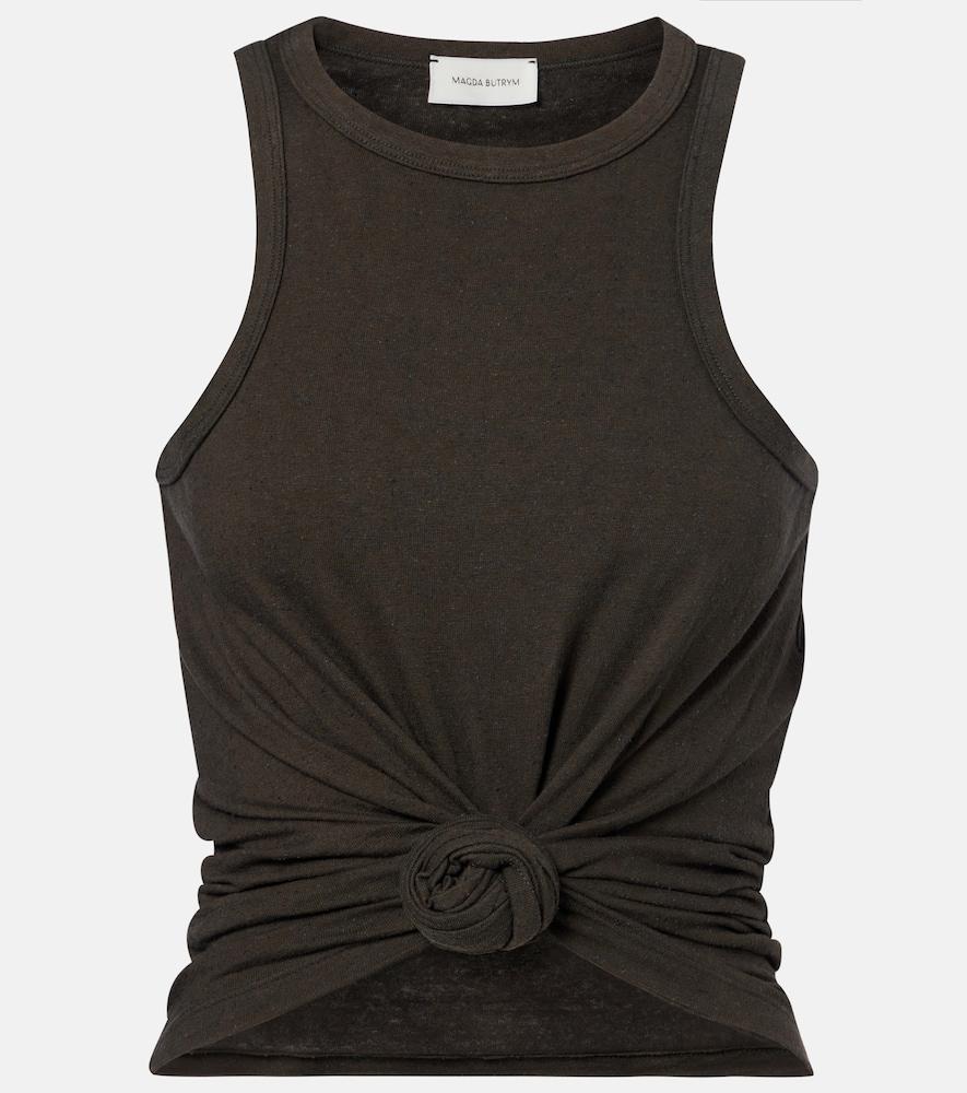 magda butrym knotted cotton and silk tank top