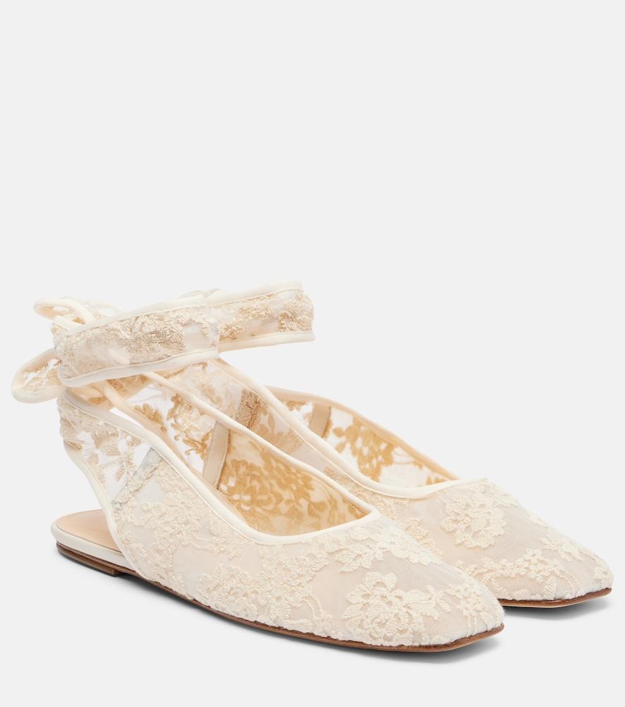 magda butrym lace slingback flats
