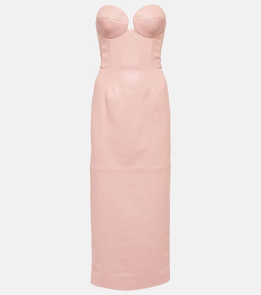 magda butrym leather bustier midi dress